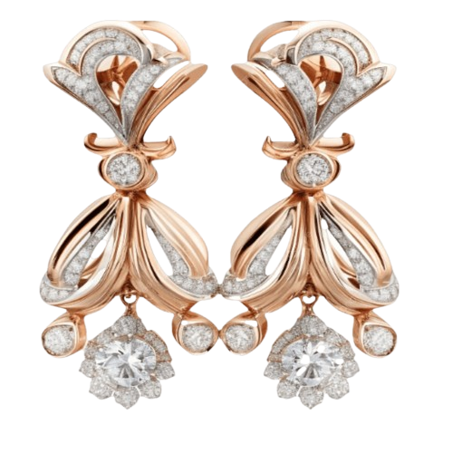 Rose gold earring